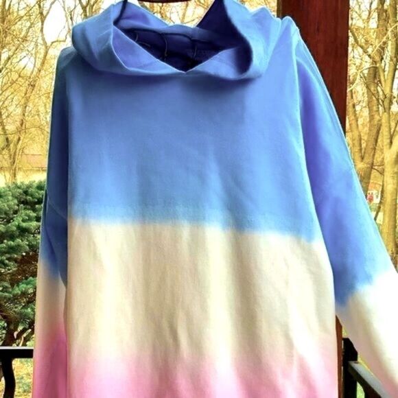 DANSKIN OMBRÉ HOODIE BLUE WONDER WITH ORCHID GLAZE L NWT - Picture 7 of 10